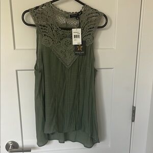 Intrigue Olive Green Sleeveless Top
